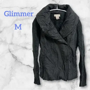 Glimmer 숄카라 니트 콤비 자켓 블랙