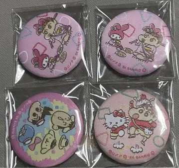 짱구는 못말려(크레용 신짱) 산리오 캐릭터즈 캔뱃지