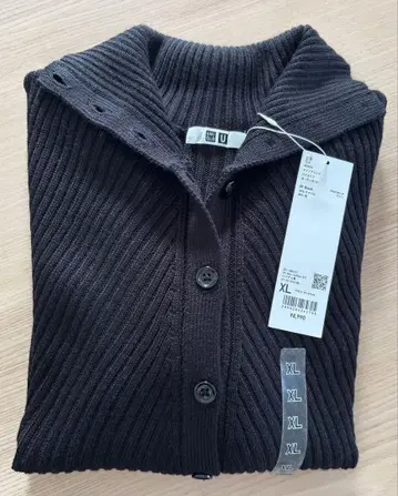 유니클로U 메리노 블렌드 하이넥 가디건 XL 블랙 UNIQLO