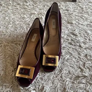 Pitti Femme 버건디 오픈토 펌프스 23.5cm