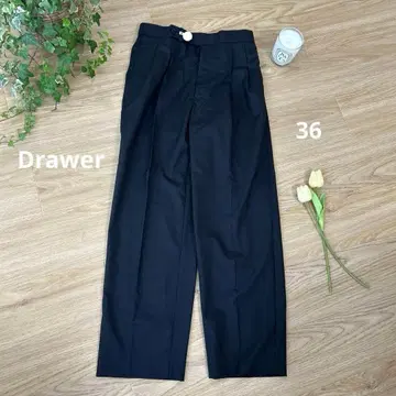 Drawer 드로어 울 턱 테이퍼드 팬츠 36 2025 현행 모델 그레이