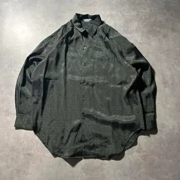 빈티지 그린 모드 기하학 패턴 일본풍 패턴 레트로 디자인 셔츠