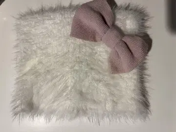 헬로 키티 화이트 퍼 리본 머리띠