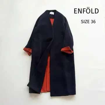 [ 엔폴드 ] 소프트 리버 노카라 코트 네이비 리버 코트 36