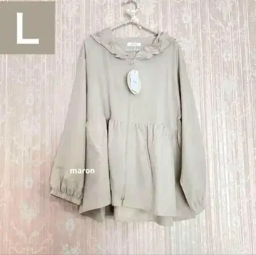 미사용 새상품 시마무라 nownow 페플럼 프릴 후드티 아이보리 L