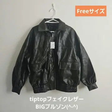 tiptop 인조 가죽 BIG 블루종 Free 사이즈