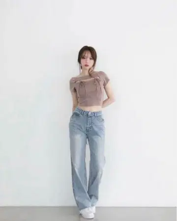 [ andmary ] 리본 힙 데님 M 사이즈