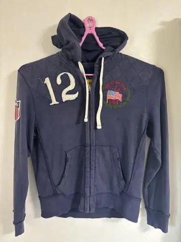 RUGBY 퀼팅 데미지 후드티