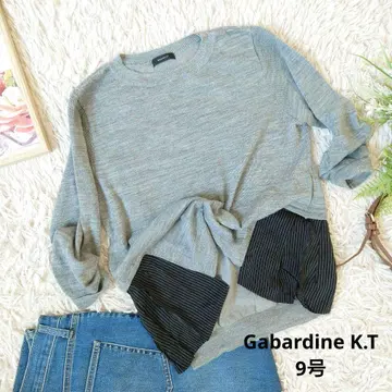 일본제 Gabardine K.T 이소재 니트 (M 상당) 7부 소매