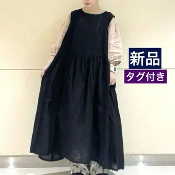 새상품 Samantha Mos2 사다리 레이스 레이어드 원피스 블랙 면
