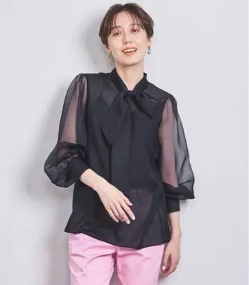 UNITED ARROWS 시어 보타이 블라우스 사이즈 36