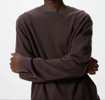 유니클로 캐시미어 크루넥 스웨터 다크 브라운 4XL 새상품급