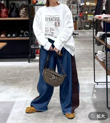 니코앤드 리메이크풍 콤비 배럴 팬츠 M 완판템