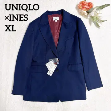 미사용 새상품 유니클로 x 이네스 울 블렌드 자켓 네이비 XL