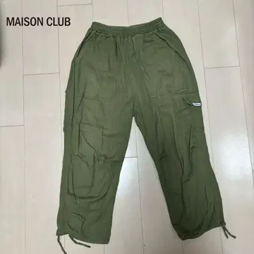 MAISON CLUB 메종클럽 카고 팬츠 그린 바지 허리밴딩