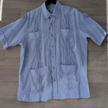 긴팔 쿠바 셔츠 린넨 100% 멕시코제 빈티지