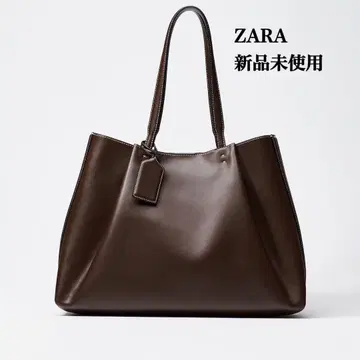 완판템 ZARA 핀턱 쇼퍼 토트백 택 포함 새상품 브라운