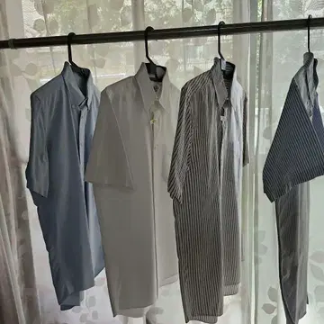 가마쿠라 셔츠 블루 계열 스트라이프 반팔 셔츠 S 사이즈 4개 세트