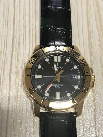 CASIO 손목시계 쿼츠 골드 블랙