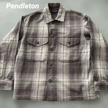 [ 새상품급 ] Pendleton 체크 긴팔 셔츠 울 셔츠 그레이
