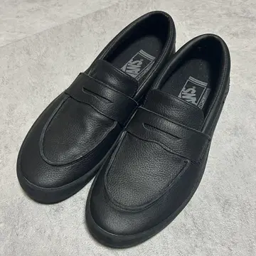 Vans 가죽 로퍼 스케이트 모델 26.5cm 블랙