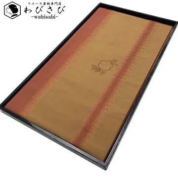 후쿠로 오비 자수 꽃무늬  황갈색 O-3044