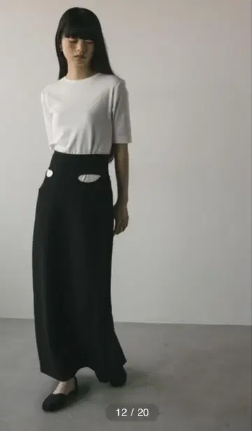 [ STYLEMIXER ] 허리 홀 스커트 블랙 S 사이즈