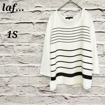 R5009 laf - [ 1S ] 7부 소매 보더 티셔츠 코튼 혼방