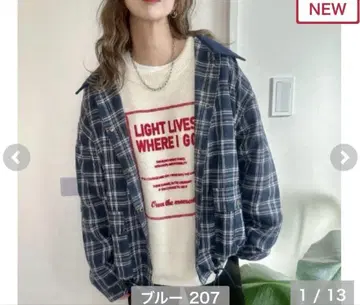 [마지막 1개] 시마무라 non 체크 아우터 블루 noooon