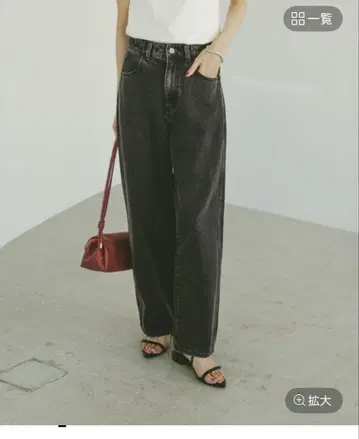 GOOD 데님 배기 팬츠 블랙 글로벌 워크