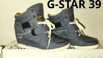 G-STAR 데님 웨지 스니커즈 시크릿 밑창 신발 지스타