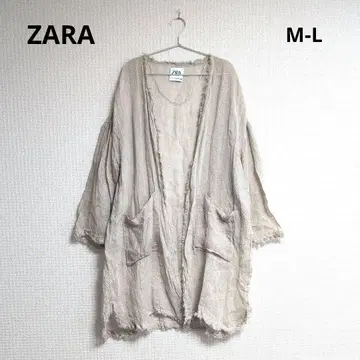 0330 ZARA 자라 롱 가디건 린넨 100% M-L
