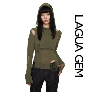 LAGUA GEM 카키 니트