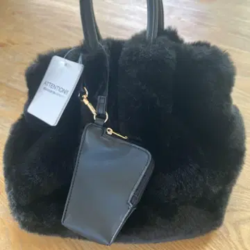 unitedarrows 퍼 핸드백 블랙