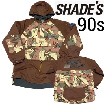 90s SHADE'S 아노락 후드티 카모플라주 충전솜 엘보 패치 M