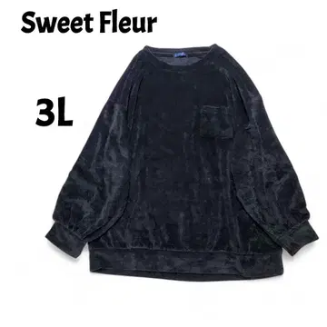 [ 빅 사이즈 ] SweeFleur 긴팔 풀오버 상의 블랙 3L