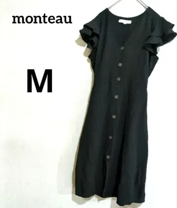 새상품급 monteau 프릴 소매 블랙 원피스 [ M ]