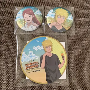 NARUTO 애니카페 [미나토&쿠시나] 캔뱃지 특전 코스터