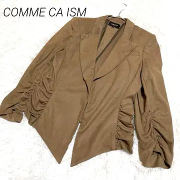 COMME CA ISM 브라운 노카라 자켓 M 스웨이드풍