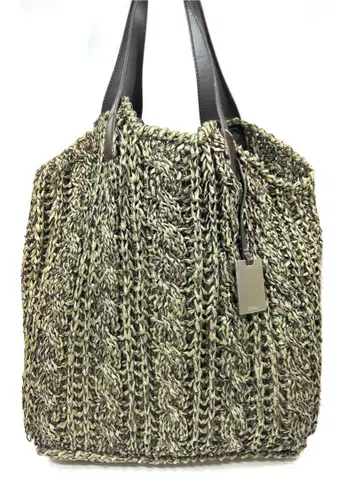 훌라 뜨개질 토트백 FURLA 카키 브라운 캐주얼