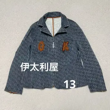 이타리야 올 패턴 큐빅 데님풍 자켓 블루종 13