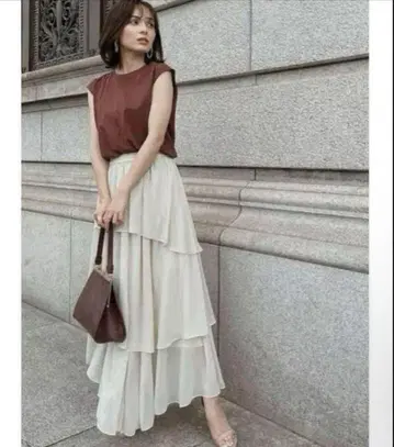 anuans 롱 스커트 아이보리