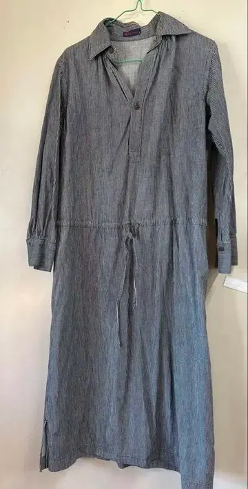 45rpm 스트라이프 긴팔 셔츠 원피스