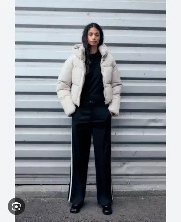 새상품 ZARA WATER-REPELLENT 퍼프 아노락 S 사이즈