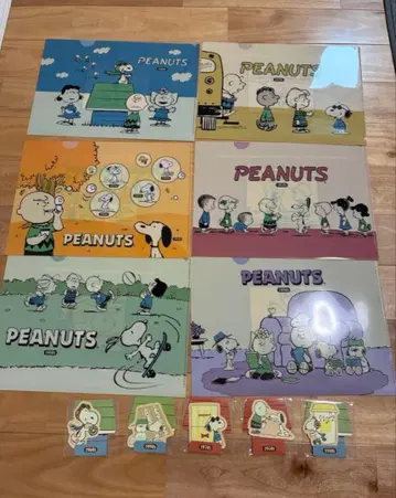 SNOOPY 훼미리마트 콜라보 클리어 파일 & 스티커 전종 컴플리트 세트
