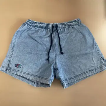데님풍 숏팬츠 엘라스틱 허리 밴딩