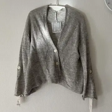 BEARDSLEY 린넨 숏 가디건 그레이