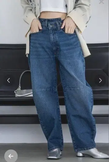 지나시스 와이드 커브 데님 팬츠 중고