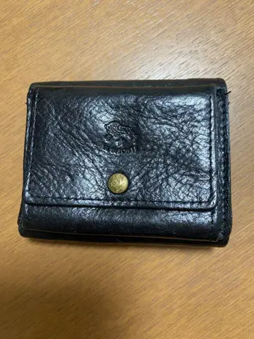 가죽 3단 폴더형 지갑 블랙