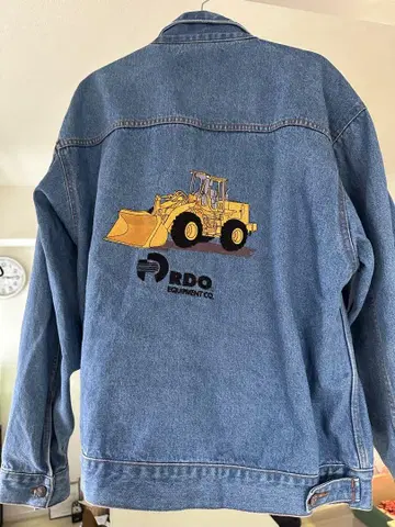 RDO 중장비 자수 블루 데님 자켓